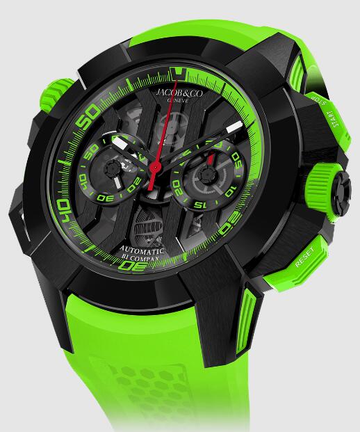 Review Jacob & Co EPIC X CHRONO BLACK TITANIUM GREEN EC313.21.SB.BG.C Replica watch